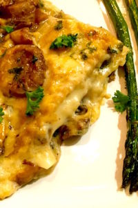 mushroom lasagne roasted asparagus