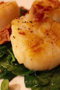 Scallops with Spinach