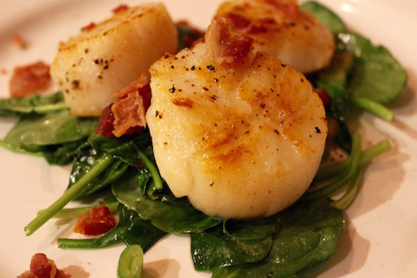 Scallops with Spinach